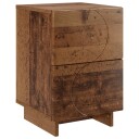 vidaXL Nattbordskap Eiketre 33,5 x 34,5 x 50 cm Konstruert tre