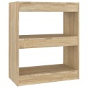 vidaXL Bokhylle/romdeler sonoma eik 60x30x72 cm