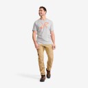 Revolutionrace Herre Overdeler T skjorter Easy Graphic Logo T Shirt Herre Grey Melange/Orange M