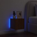  Vegghengt TV-benk med LED brun eik 30,5x35x30 cm 837230