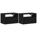  Veggmonterte nattbord 2 stk svart 45x26x28,5 cm 8721158574787