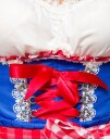Deluxe Royal Blå Dirndl Oktoberfestkjole med Røde Partier