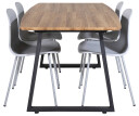 Venture Design Inca & Arctic spisegruppe Natur/grå 4 st stoler & bord 160 x 85 cm