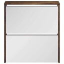 vidaXL Skoskap med speil 2 lag r?kt eik 63x17x67 cm