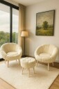 Wing Chair & Pouffe Set (3 Pieces) Atelier Del Sofa -