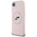 Karl Lagerfeld MagSafe mobildeksel i flytende silikon for iPhone 16e Rosa