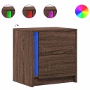  Nattbord med LED 2 stk brun eik konstruert tre 852060
