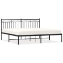 vidaXL Sengeramme i metall med sengegavl svart 183x213 cm 8721012210059