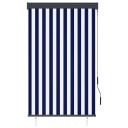 vidaXL Utendørs rullegardin 100x250 cm blå og hvit