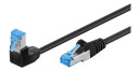 CAT 6A - 90°angled black - 0.5m