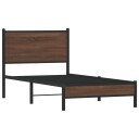  Sengeramme i metall med hodegavl brun eik 80x200 cm 8721102955006