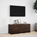  TV-benk med LED brun eik 97x34x40 cm konstruert tre 852242