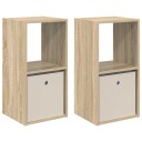  Nattbord 2 pcs Sonoma eik 35 x 32 x 68,5 cm Konstruert tre