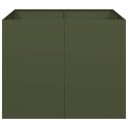 vidaXL Plantekasse olivengrønn 100x100x80 cm stål