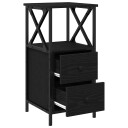  Nattbord 2 stk Svart Eik 34x35,5x70 cm Konstruert Tre