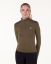 LEVITY Essential 1/4 Zip Sweater Green Burnt - XS