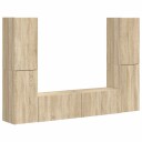  TV benksett 6 pcs Sonoma eik Konstruert tre