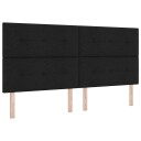  Sengegavl med knapper svart 200 cm stoff