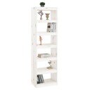 vidaXL Bokhylle/romdeler hvit 60x30x199,5 cm heltre furu