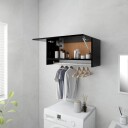 vidaXL Garderobe svart 70x32,5x35 cm sponplate