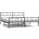 vidaXL Sengeramme i metall med hode  og fotgavl svart 183x213 cm