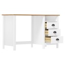 vidaXL Skrivebord Hill med 3 skuffer 120x50x74 cm heltre furu