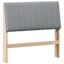  Polstret sengegavl Lysegrå 100 cm Massiv furu
