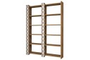 Bokhylle Amtorp 124 cm   Brun|Hvit