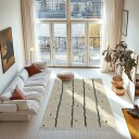 Ryetepper   Leora Natural Cotton Shaggy beige/grønn Størrelse: 240 x 340 cm