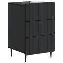  Nattbordskap med skuff Svart 43x 41 x 68 cm Konstruert tre