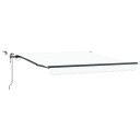 Automatisk uttrekkbar markise med LED Hvit 350x250 cm  markiseerstatningsstoff for 3.5x2.5 m ramme Hvit
