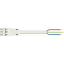 Tilkoblingskabel Håndkontakt/fri ende, 3-polet 2,50mm², 1M, hvit