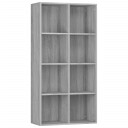 vidaXL Bokhylle/skjenk gr? sonoma 66x30x130 cm konstruert tre