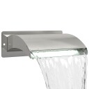 vidaXL Bassengfoss med LED Rustfritt Stål 304 30 x 9 x 26 cm Sølv