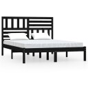 vidaXL Sengeramme svart heltre furu 140x190 cm