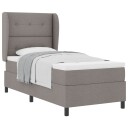  Box Spring Seng med Madrass Taupe 90x190 cm Stoff