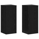  Plantestativ 2 stk Svart Eik 30x30x70 cm Konstruert Tre