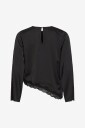 Vila   Blondebluse Vionara Lace L/S Blouse   Svart