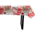 Borg Living Tekstil voksduk med akrylbelegg   30 meter på rull   Med julemotiv   Christmas heart   140 cm bred tekstilduk