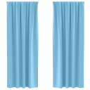  Gardiner med gardiner 2 pcs lyseblå Polyester