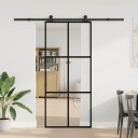vidaXL Skyvedør med monteringssett 90x205 cm ESG glass og aluminium