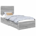  Sengestamme med skuff Grå Sonoma 90 x 190 cm Konstruert tre