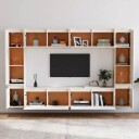 vidaXL TV-benker 8 stk hvit heltre furu