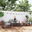 Utendørs terrassesett for 4 – værbestandig med puter