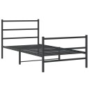 vidaXL Sengeramme i metall med hode- og fotgavl svart 107x203 cm 8721012302761