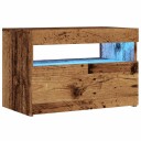  TV-benk med LED-lys gammelt tre 60x35x40 cm konstruert tre 8721158437662