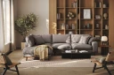 Copenhagen Premium 4 personers Venstrevendt L formet Dyb Chaiselongsofa i Stoff   Brun