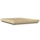 Sengeramme med LED-lys sonoma eik 160x200 cm konstruert tre 8721102617249