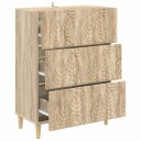 vidaXL Skuffeskap Sonoma eik 66 x 34,5 x 90 cm Konstruert tre