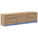  TV skap med LED Artisan Eik 140 x 34 x 40 cm Konstruert tre
